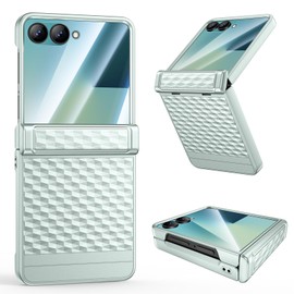 for Z-Flip-7 Case, for Samsung Galaxy Flip 7 Case with 9H HD Tempered Glass Camera Screen Protector & Hinge Protection, Slim Anti-Scratch Protective Shockproof Girly Women Cute Cover - Mint Green