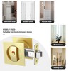 Malimali Pocket Door Lock, Brushed Gold Pocket Door Hardware Square
