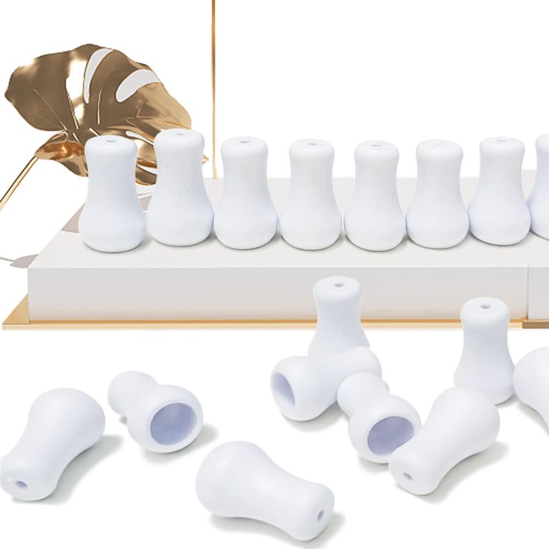 20pcs White Plastic Cord Tassel, Blind Pull Cord Knobs, Window