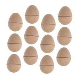 Garneck Pack of 12 Easter Eggs Made of Papier Mache Fillers Eggs Retro Eggs Empty Paper Eggs Empty Paper Eggs Unpainted Eggs Blank Easter Eggs Craft Easter Eggs Made of Paper for Painting Light Brown
