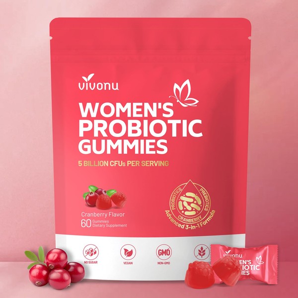VivoNu Vaginal Women Probiotic, Feminine Balance pH Gummies for Healthy