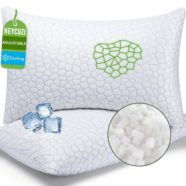 HEYCUZI Cooling Pillows Queen Size Set of 2 - Shredded