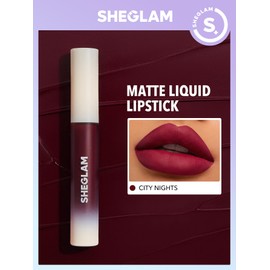 SHEGLAM Matte Allure Liquid Lipstick Long Lasting High Pigment Lipstick Nourishing Sunflower Oil Reduce Lip Care-City Nights
