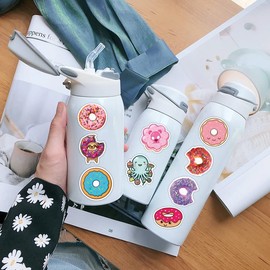 Donut Stickers for Laptop(100 Pcs),Gift for Kids Teens Adults Girl,Sweet Food Waterproof Stickers for Water Bottle,Vinyl Stickers for Scrapbook,Journal,Bike,Cup Skateboard Suitcase
