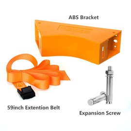Cylinder Wall Mounted Bracket,Heavy Duty ABS Propane Tank Holder Gas Cylinder Bracket with Extra Long 59 Inch Safety Straps & Installation Expansion Screws(Orange)