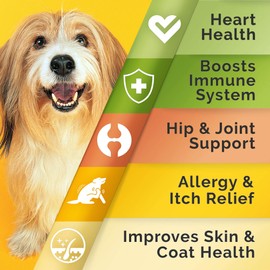 Pawfectchow Omega 3 for Dogs - Alaskan Salmon Fish Oil Treats for Dogs - EPA & DHA Fatty Acids - Skin and Coat Supplement - Dry Itchy Skin & Allergy Relief - 120 Chews One Pack Krill & Anchovy