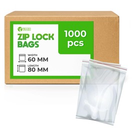 V1 TRADE Zip Beutel Set 1000 Stück 60 x 80 mm - Baggys - Robuste Druckverschlussbeutel - Wiederverschließbare Beutel zu Einer Besseren Organisation - Plastikbeutel Verschließbar