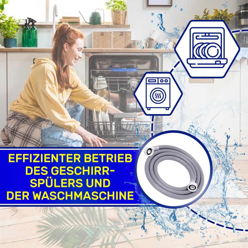 Inlet Hose Washing Machine and Dishwasher 2 m Water Hose
