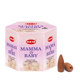 BADLA Conos de Incienso HEM Cascada o Reflujo | Paquete de Cones Backflow Mix de Aromas Naturales | para Yoga, Aromaterapia, Meditacion, Relajacion, Purificacion | Pqt de 40 Conos (Mama & Bebe)