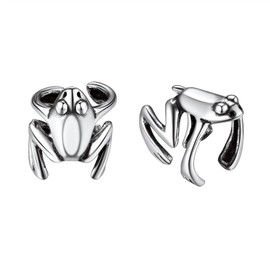 Suplight 925 Sterling Silver Frog Ear Cuff Earrins for Women Non Percing Trendy Jewelry Dainty Cartilage Fake Earrings Cuff