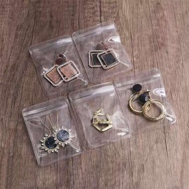 TFSYLISA Pack of 50 Transparent Jewellery Bags for Jewellery PVC Small Bags for Necklaces Rings Earrings Travel Accessories