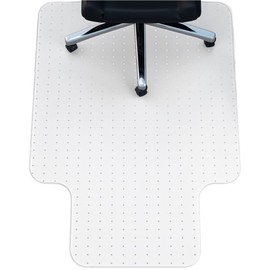 NINJA Easy Glide Office Chair Mat for Carpet Floors, Strong Slip Resistant Under Desk Floor Protector, Stay in Place Plastic Computer Mats for Rolling Work and Gaming Chairs, 32.5x48 Inch, Clear Lip