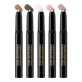 CHIFURE Eyeshadow Stick, Shimmer and Matte Cream Eye Shadow Brightener Sticks Eyeliner Pencil Crayon, Waterproof Long Lasting Eye Highlighter Stick Makeup,0.056 Oz(Shimmer)