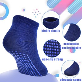 HYCLES Baby Non Silp Grip Socks for Boys Girls 12 Pairs Toddler Anti Skid Socks with Grippers Kids Ankle Breathable Cotton Socks for 1-3 years