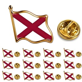 12/25/50pcs small Alabama State flag lapel pin for suit Jacket badge Button pins bulk (12)