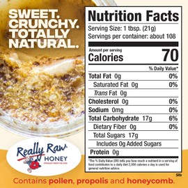 Really Raw Honey, Straight from the Hive, Never Heated or Filtered, Harvested from Small USA Family Farms, Smooth and Dense (5 Pound)