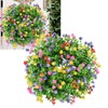 Flower Wreath Spring Babysbreath Faux Round Flower Wreath for Living
