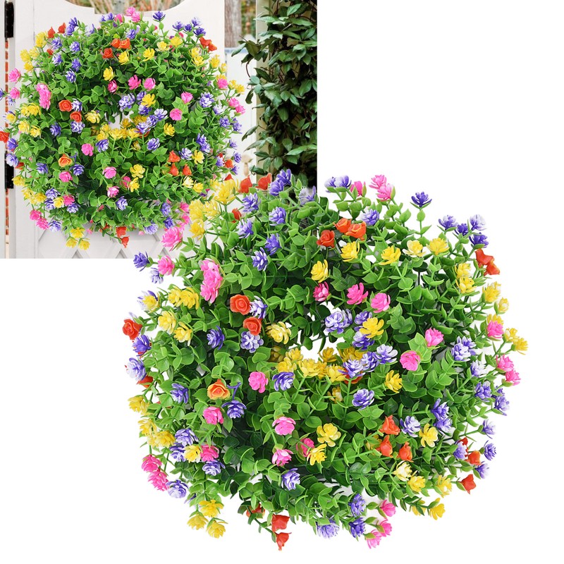 Flower Wreath Spring Babysbreath Faux Round Flower Wreath for Living