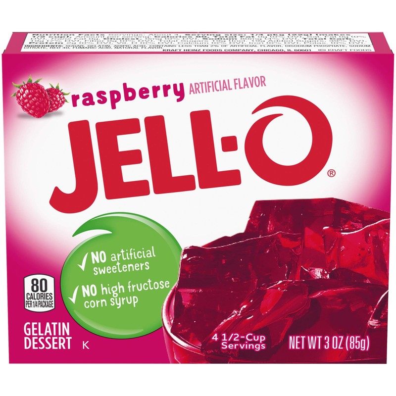 Jell-O Raspberry Gelatin Mix (3 oz Boxes, Pack of 6)