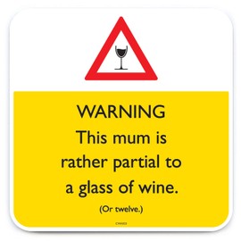 Brainbox Candy - Funny 'MUM Partial To Wine Coaster' - Small Gift Ideas For Him Her - Friends Birthday - Housewarming Present - New Home Gift - Funny Gifts For Women Men