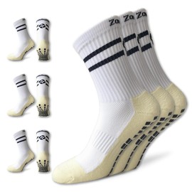 ZombaFlo grip socks (UK, Alpha, One Size, Regular, Regular, 3 Pair White)