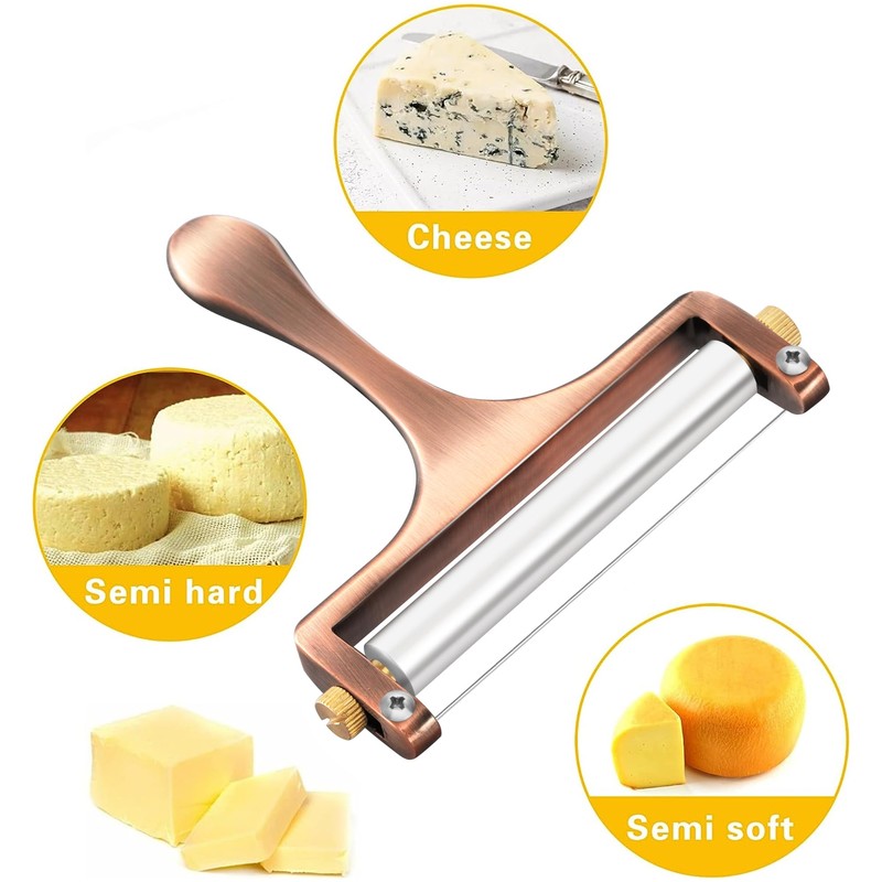 TOPULORS Cheese Slicer - Cheese Cutter - Stainless Steel Wire