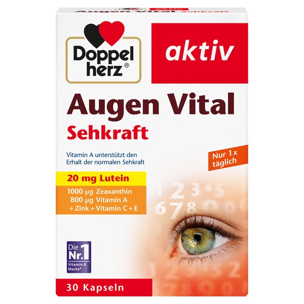 Doppelherz Eye Vital - With Vitamin A and Zinc as a Contribution to Maintaining Normal Vision - 30 Capsules