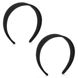 2 Pcs Satin Black Headbands for Women & Girls, headbands for women,Plain Wide Elastic Hairbands, Solid Color Hoops for Mothers, Sisters, Cosplay, Holiday & DIY, black headbands for women