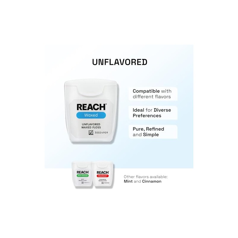 Reach Hilo dental encerado sin sabor para el cuidado bucal