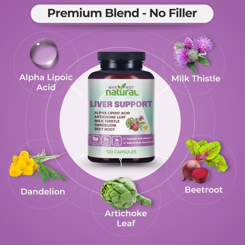 Why Not Natural 5-in-1 Liver Health Formula Supplement for Detox