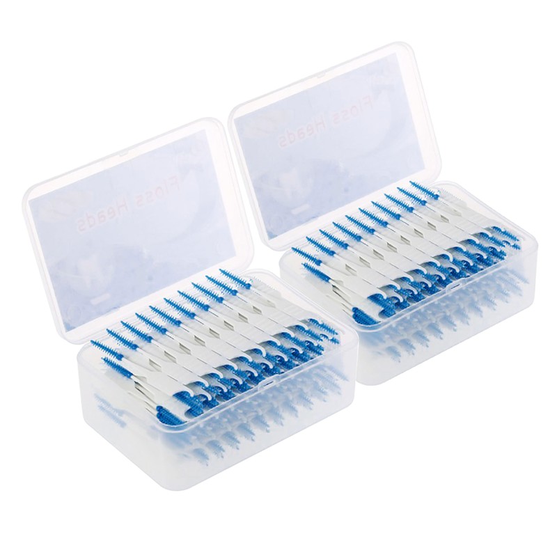 400PCS Interdental Brushes Double-ended Silicone Toothpick Dual-ended Dental Floss Pick