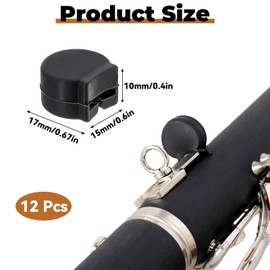 12 Pack Rubber Clarinet Thumb Rest Cushion Protector Rubber Clarinet Oboe Thumb Protector Musical Instrument Accessories Fit for Most Clarinet (Black)