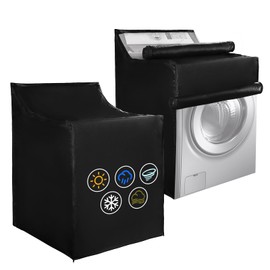 420D Heavy Duty Waterproof Washer & Dryer Cover with Easy-Install Zipper, Universal Fit for Top-Loading and Front-Loading Washing Machines 2 Pcs