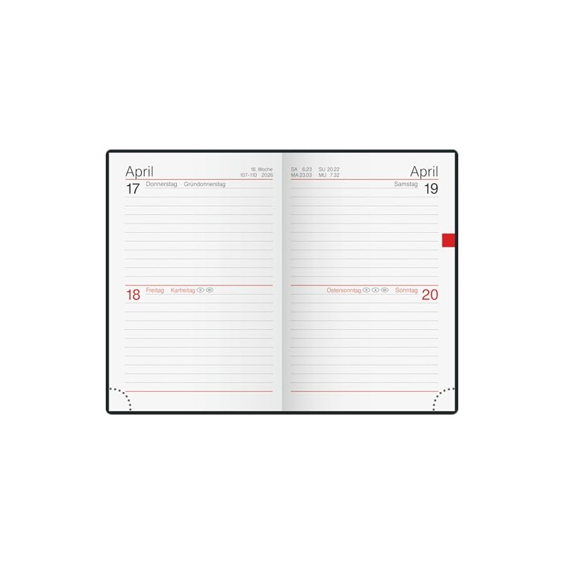rido/idé Pocket Calendar Model Industrie II 2026 | A7, Plastic,