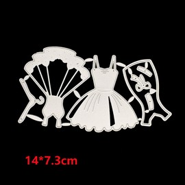 Women Girl Princess Dress Metal Die Cuts,Lady Sector Party Dress Shirt Bowtie Bow Cutting Dies Cut Stencils for DIY Embossing Decorative Scrapbooking Card Making (3Pcs Dress Set)