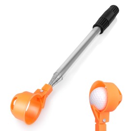 BIRDIEBLAST Professional Golf Ball Retriever, 9Ft Ft 8.6Ft/20Ft Stainless Steel Golf Ball Retriever for Water Telescopic (12ft, Orange)