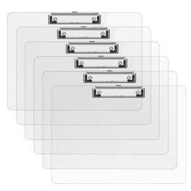 Macroclo Horizontal Plastic Clipboards, Acrylic Clear Clip Board 8.5x11 for Classroom, Students, Kid, Size 9 x 12.5 in, Landscape Layout, Office & School Supply(Pack of 6)
