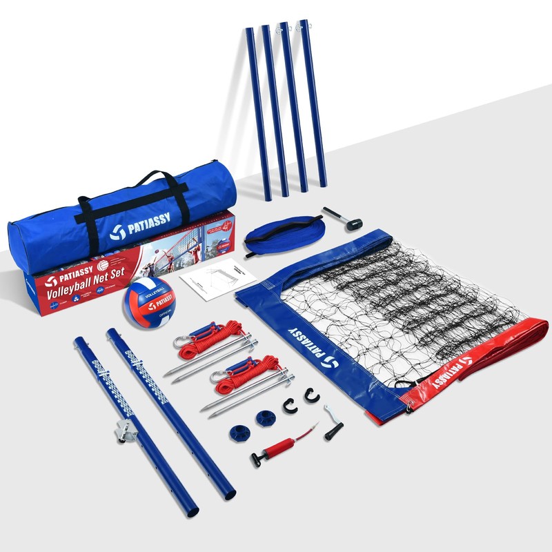 Patiassy Patiassy Volleyball Net for Backyard, Outdoor Play - Adjustable