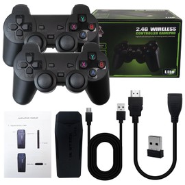 HaeKap Retro Gaming Console with 15 Built-in Emulators, Retro Game Stick 4K HDMI Output, Plug Play TV Video Gaming Stick with 20000+ Games, 2.4GHz Wireless Controller for Christmas Birthday Gift