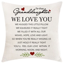 Granddaughter Gifts from Grandma Grandpa Granddaughter Cushion Cover Cushion Case Throw Pillow Cover Pillowcase Granddaughter Birthday Gifts (Our Granddaughter)