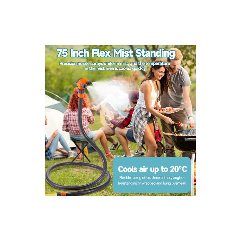 Portable Outdoor Misting System with Adjustable Nozzle