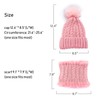 Womens Pom Beanie Hat Scarf Set Girls Winter Ski Hat