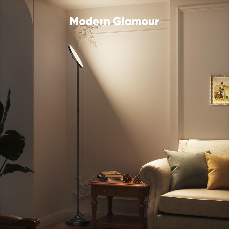 SIBRILLE 36W LED Floor Lamp, Super Bright Standing Lamp, Modern