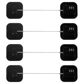 Refrigerator Lock, Heavy Duty Fridge Lock, Combination Lock for Refrigerator Cabinets, Drawers, Safety Lock, Easy Install No Keys Needed (Black-4Pack)