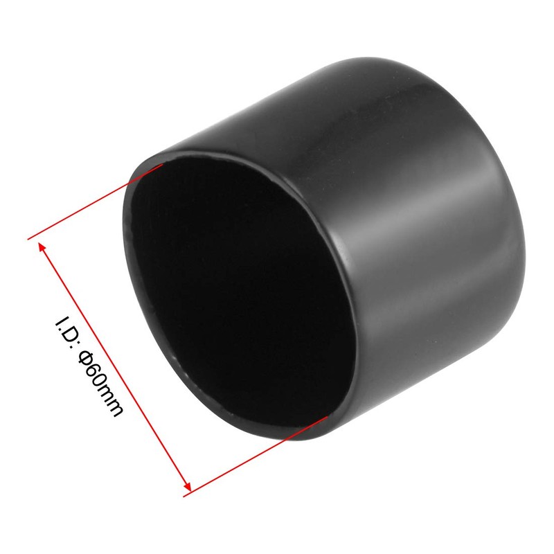 sourcing map 4pcs Rubber End Caps 60mm ID Vinyl Round
