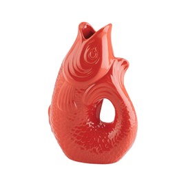 Gift Company Monsieur Carafon S 1087403003 Decorative Vase in Fish Shape Stoneware Coral Red 25 cm