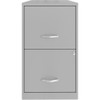 UrbanPro 18" 2-Drawer Modern Metal File Cabinet in Arctic Silver