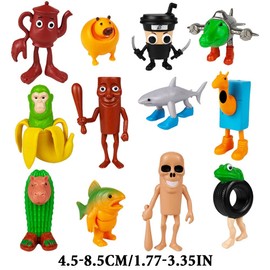 Tung Tung Tung Sahur Figures, Set of 12 Italian Brain Red Figures, BRR Patapim, Trallalero Trallala Figure for Brain Red Fans