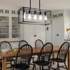 Lanhall 5-Light Kitchen Light Fixtures Black Farmhouse Chandelier Rectangular Dining
