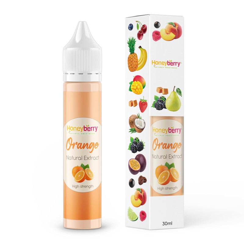 HONEYBERRY Natural Orange Extract 30ml – Professional-Grade Highly Concentrated Flavouring